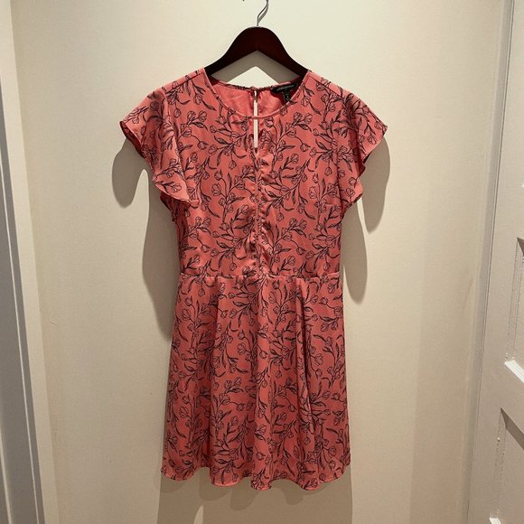 Banana Republic Salmon Pink Flutter Sleeve Dress 2p - Picture 1 of 4